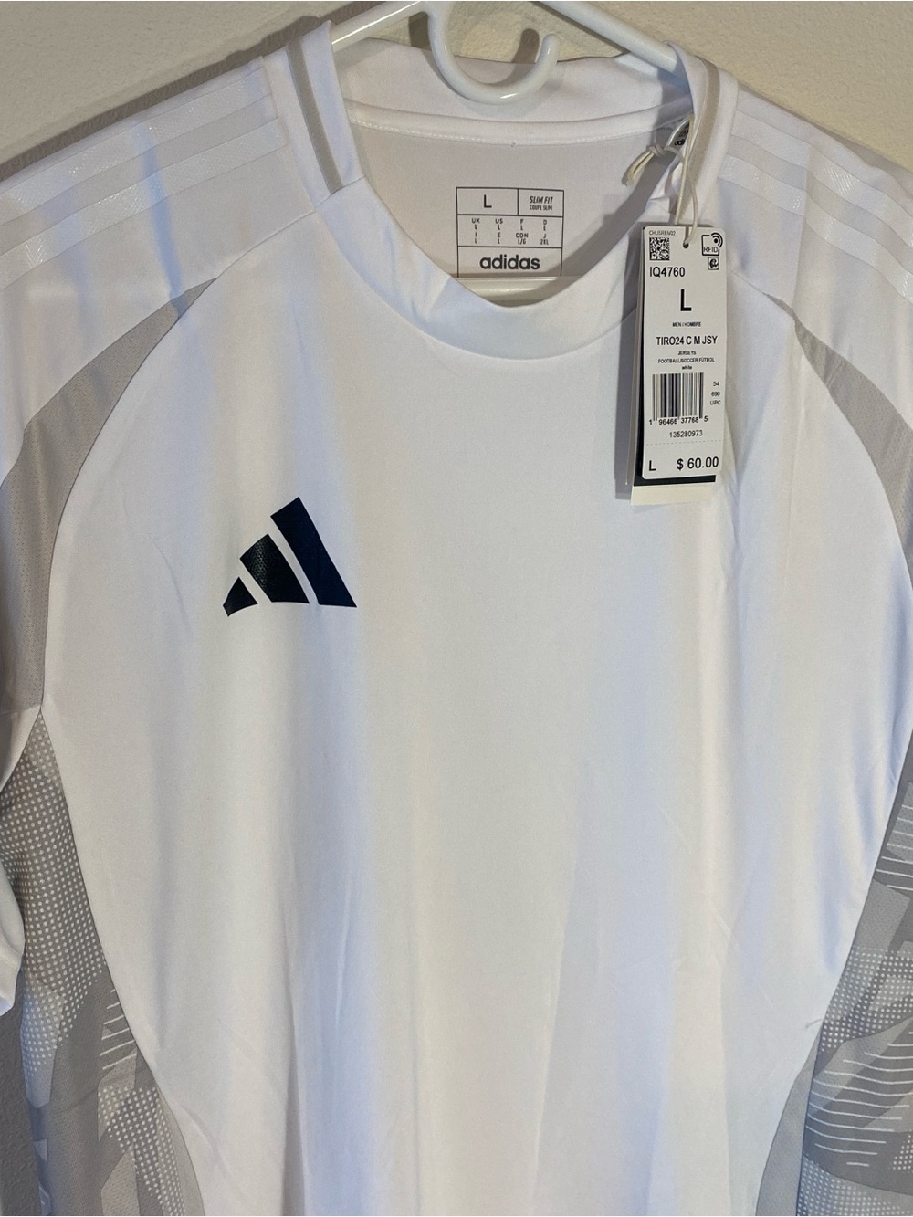 Adidas Tiro 24 Soccer Jersey White $60 - Size Large - Picture 2 of 7